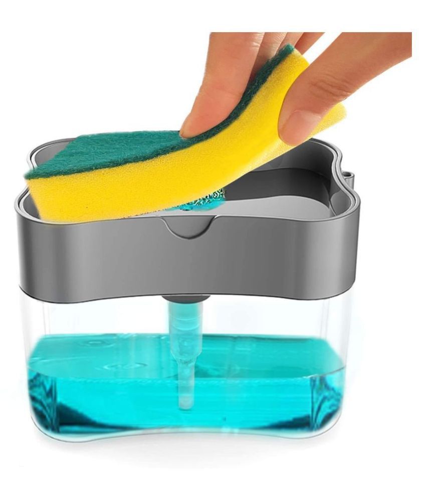 2 in 1 Soap Pump Plastic Dispenser (Random Colour, Standard, 385ml)