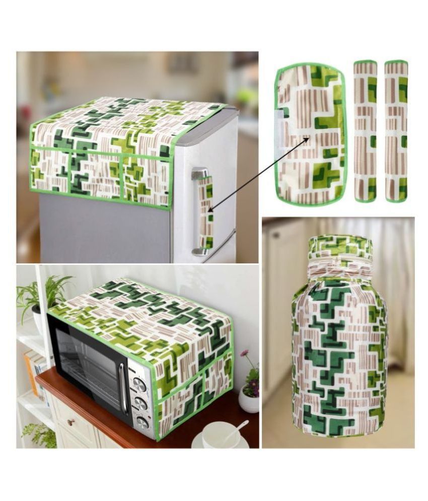     			E-Retailer Set of 6 Polyester Green Fridge Top Cover
