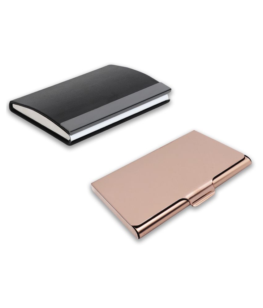     			auteur A15-44  Multicolor Artificial Leather Professional Looking Visiting Card Holders for Men and Women Set of 2 (upto 15 Cards Capacity)