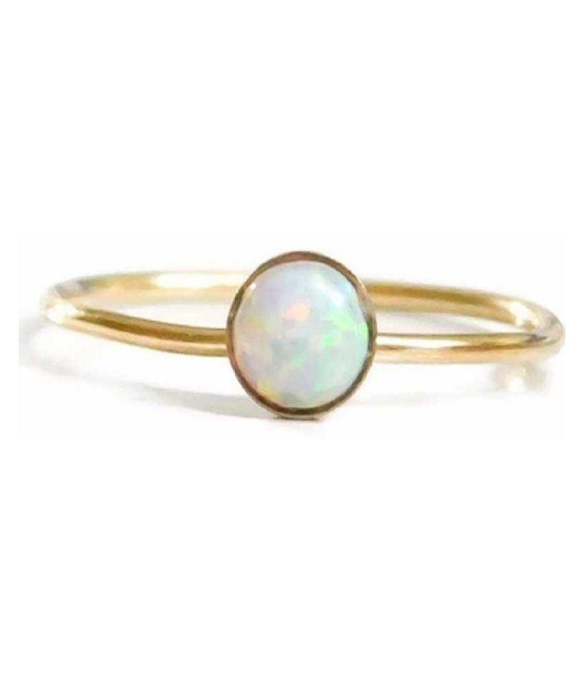 Natural & Unheated Stone 6.5 Ratti OPAL Gold Plated Ring by Ratan ...