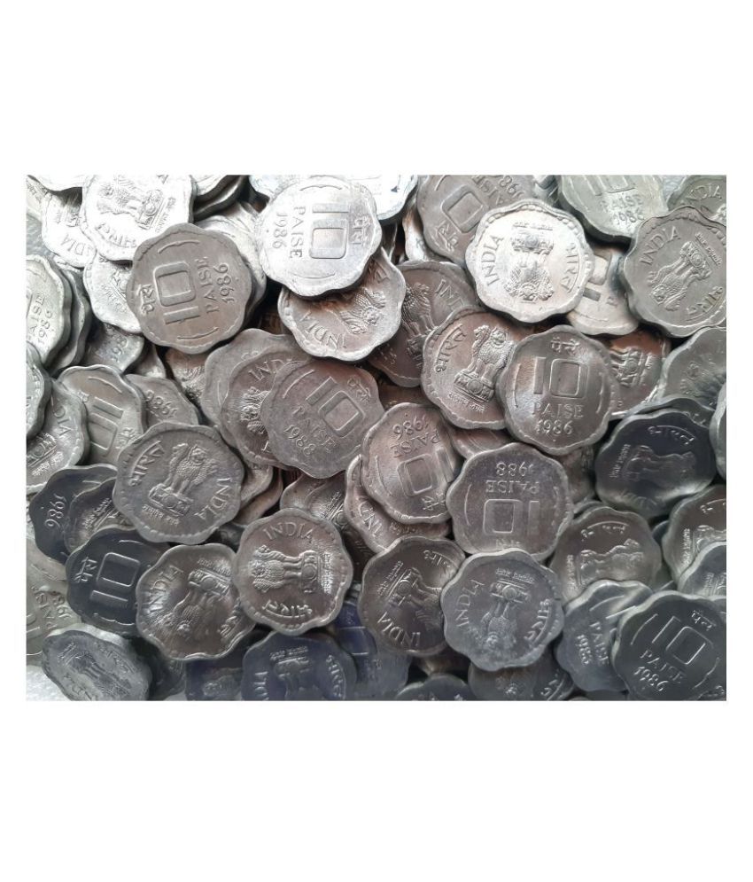     			Extremely Rare Old Vintage Republic India 10 Paise Alluminium Lot of 10 Gem UNC Coins Collectible Item