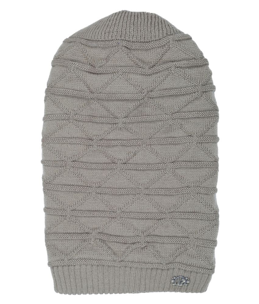 Oswal Gray Plain Wool Caps