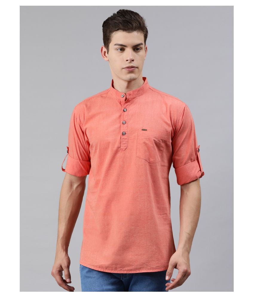     			Urbano Fashion 100 Percent Cotton Orange Shirt