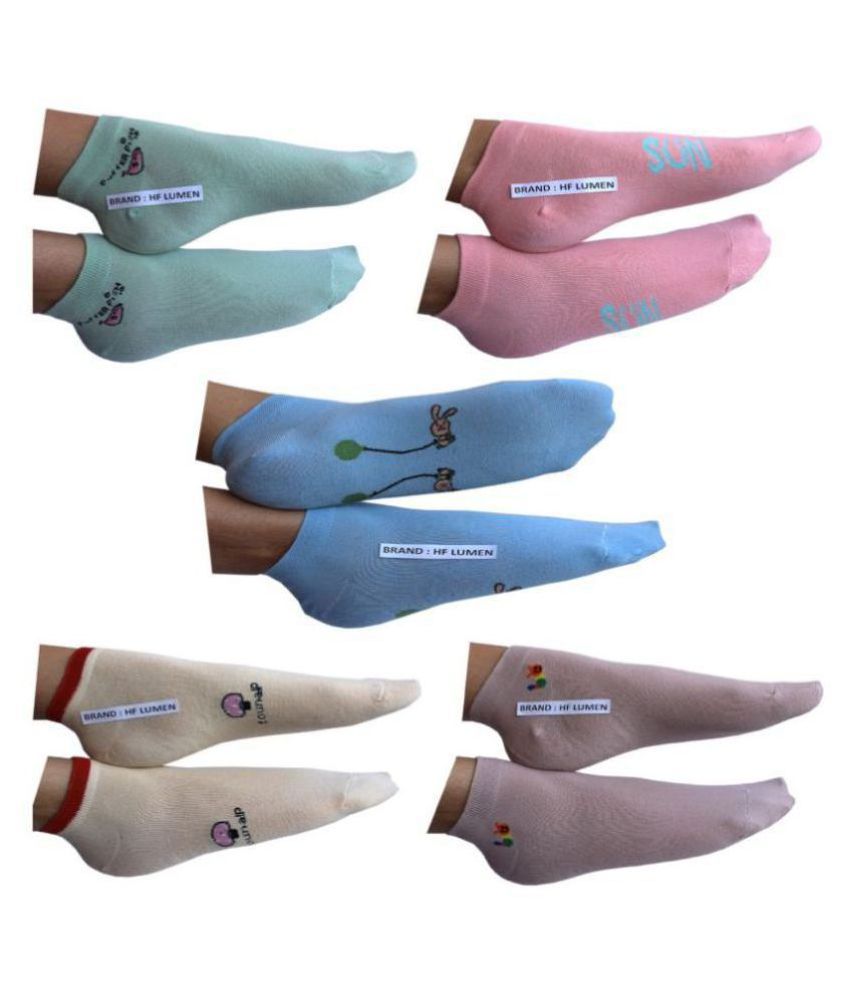     			HF LUMEN - Multicolor Cotton Women's Ankle Length Socks ( Pack of 5 )