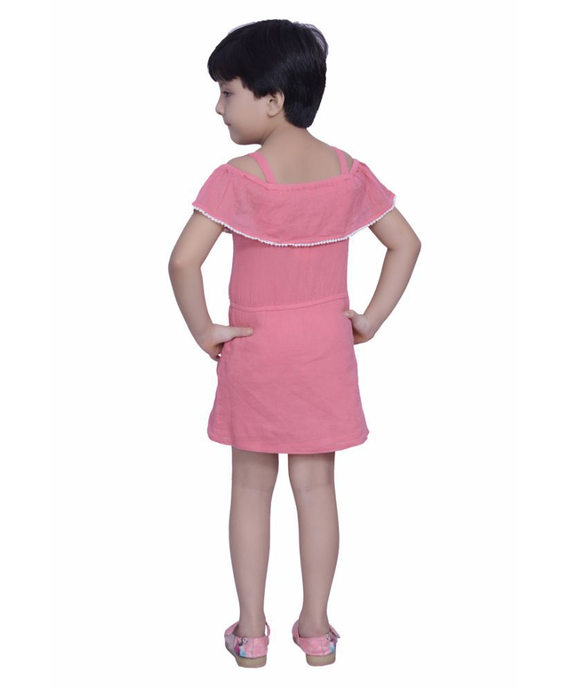 shoppertree solid coral dress for girls. - Buy shoppertree solid coral ...