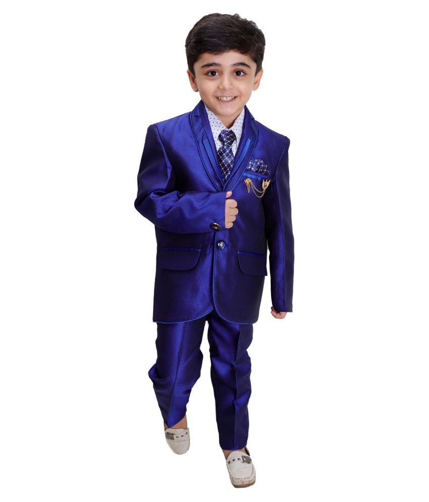     			Fourfolds Boys Polyester Blazer ( Pack of 1 , Royal Blue )