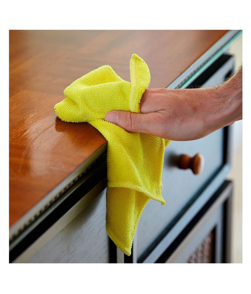 FIBERCENT Best Microfiber Cleaning Cloth for Car, Kitchen & Home 4 PCs 40x40cms Thick