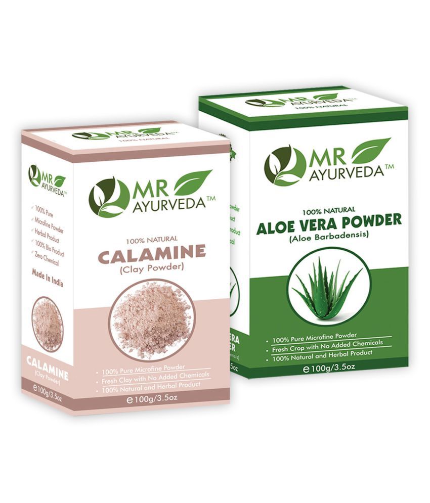 MR Ayurveda Aloe Vera Powder & Calamine Clay Powder Face Pack Masks 200 gm Pack of 2 Buy MR