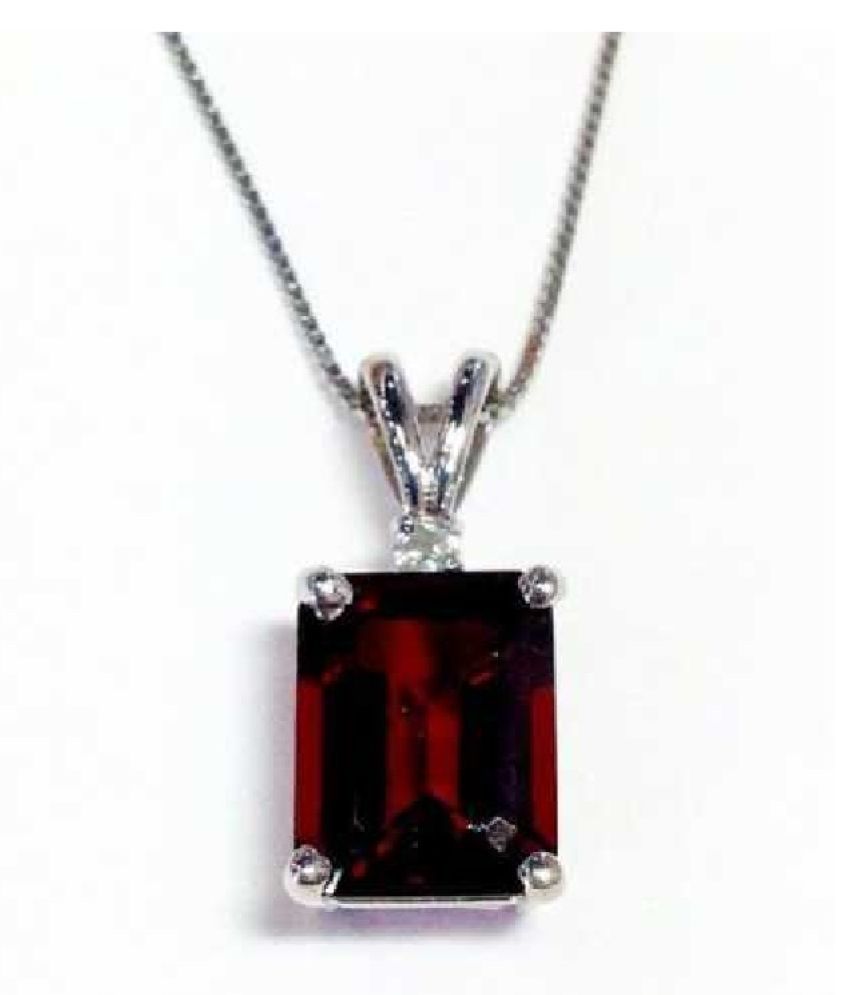 11 ratti Pendant Natural Hessonite (Gomed) Sterling Silver Pendant by
