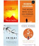 Combo Book Fiction : The Monk Who Sold His Ferrari + IKIGAI + The 5 AM Club + The Alchemist | Set Of Four Books  (Paperback, Robin Sharma, Garcia Hector, Panlo Coelho)