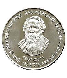 150 RUPEES 2011 - 150TH ANNIVERSARY OF RABINDRANATH TAGORE COMMEMORATIVE RARE COIN