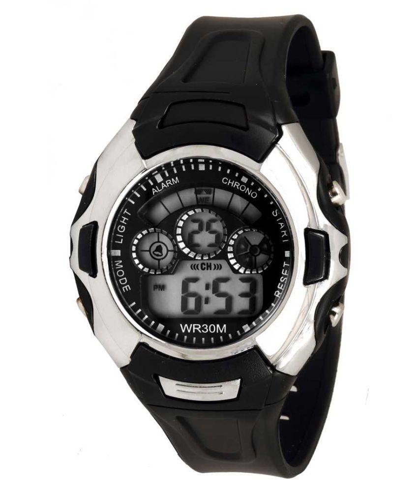     			Cosmic - Black PU Digital Men's Watch