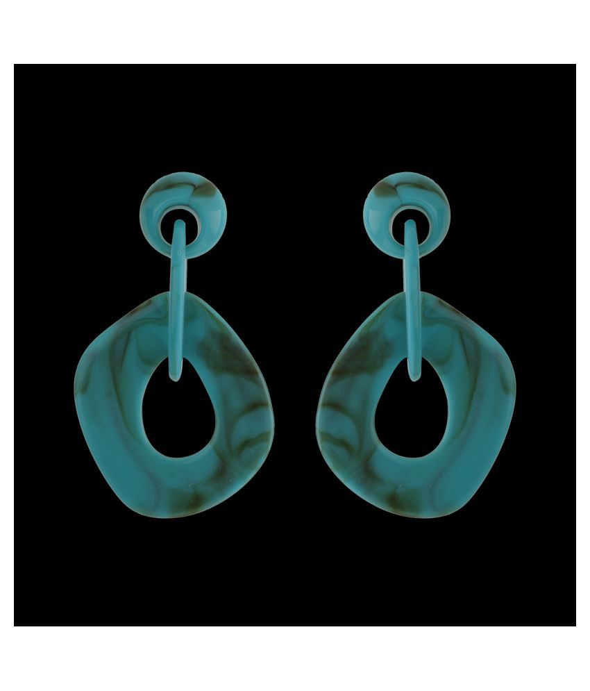     			SILVER SHINE  Elegant Ocean Blue Designer Partywear Earring For Girls And Women Jewellery