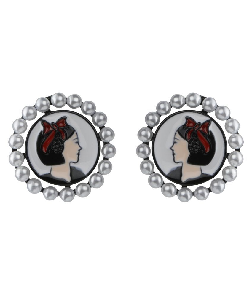     			SILVER SHINE  Elite Black Exclusive Unique Stud earring For Girls And Women