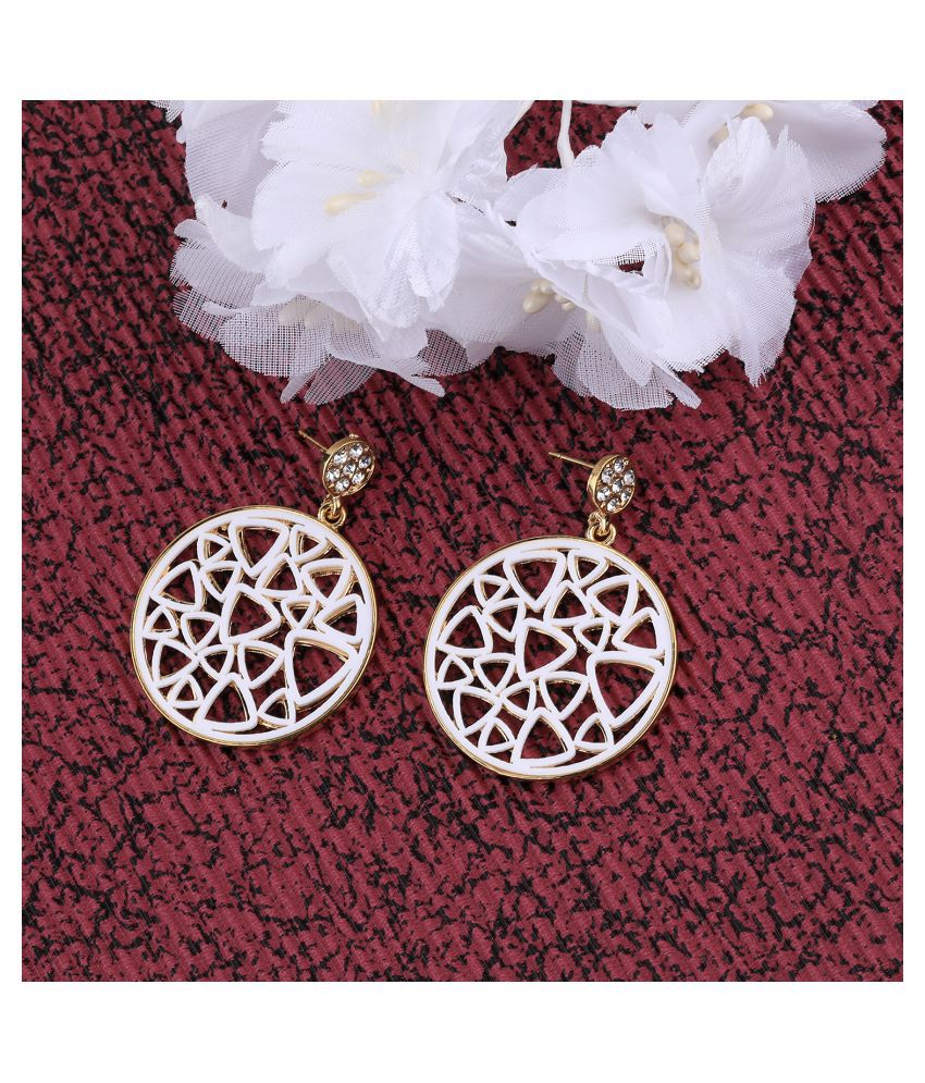    			SILVER SHINE  Gold White Plated Stylish Different Look Earring For Women Girl