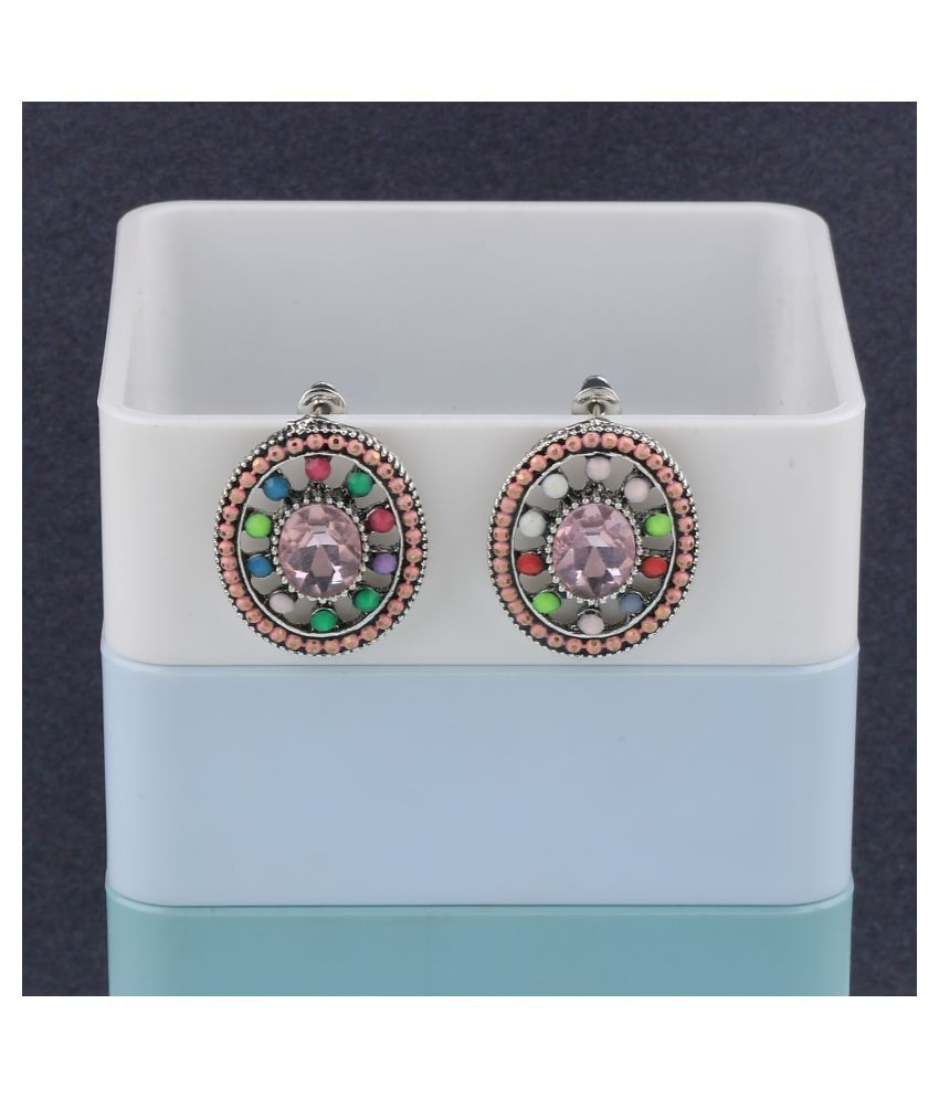     			SILVER SHINE  Party Wear multi Diamond Stud Earring For Women Girl