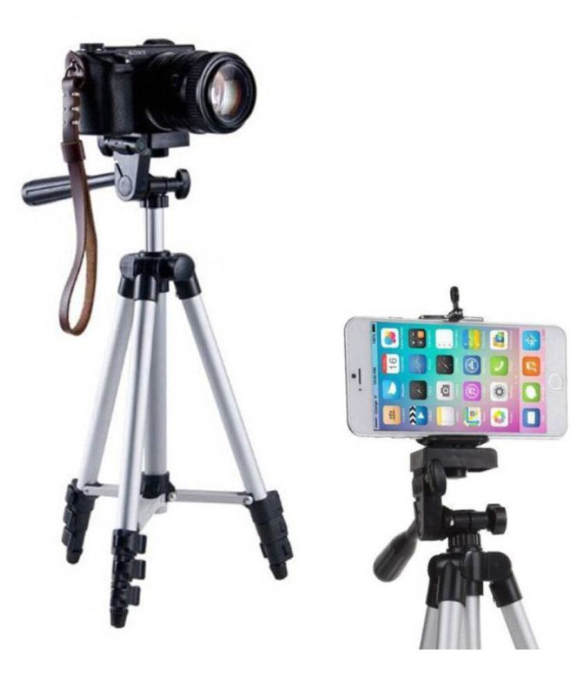 Aluminium Adjustable Portable and Foldable Tripod Stand Mobile Clip and