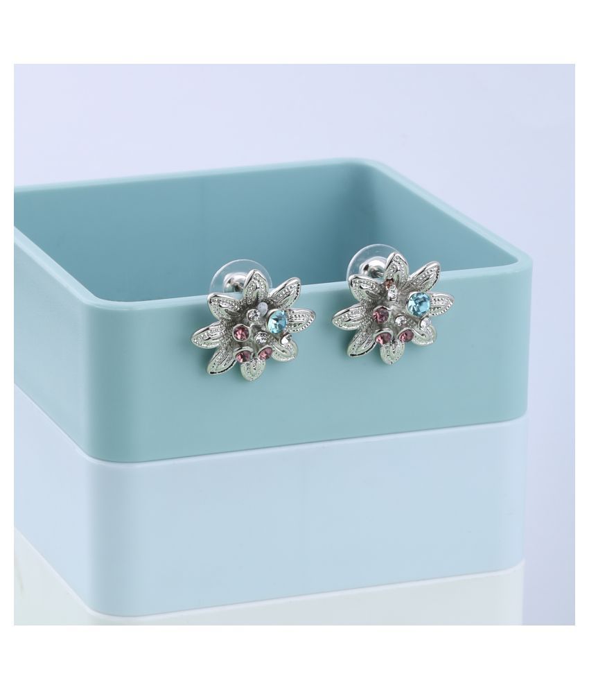     			SILVER SHINE  Party Wear Delicate Stud Earring For Women Girl