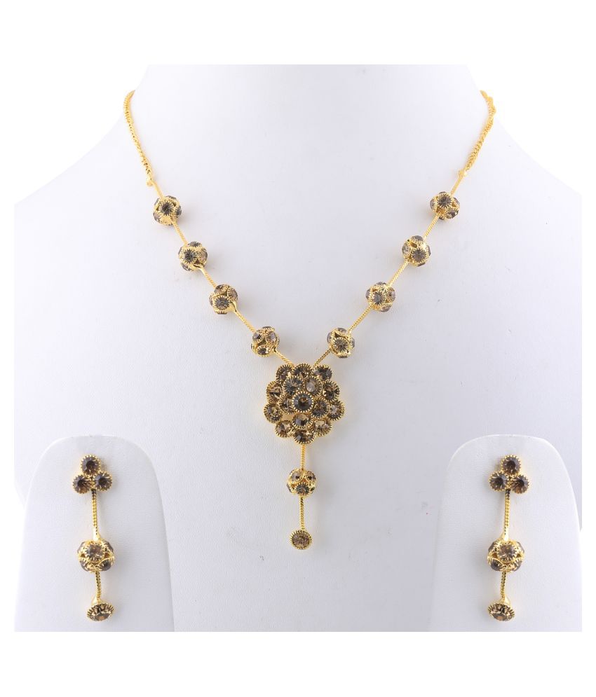     			Silver Shine Alloy Golden Contemporary/Fashion Necklaces Set Contemporary