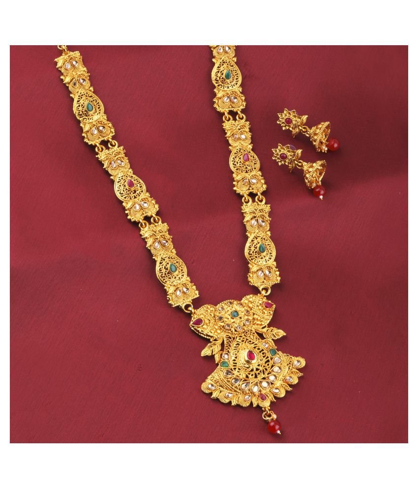    			Silver Shine Alloy Golden Contemporary Contemporary/Fashion Antique Necklaces Set