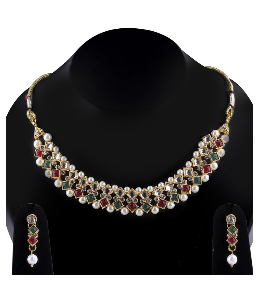     			Silver Shine Alloy Multi Color Contemporary Contemporary/Fashion Antique Necklaces Set
