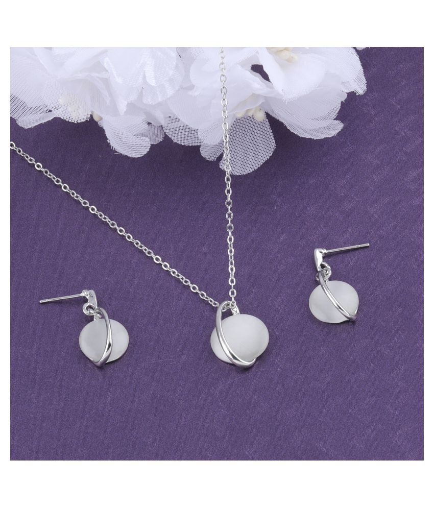     			Silver Shine Alloy Silver Contemporary Contemporary/Fashion Antique Necklaces Set