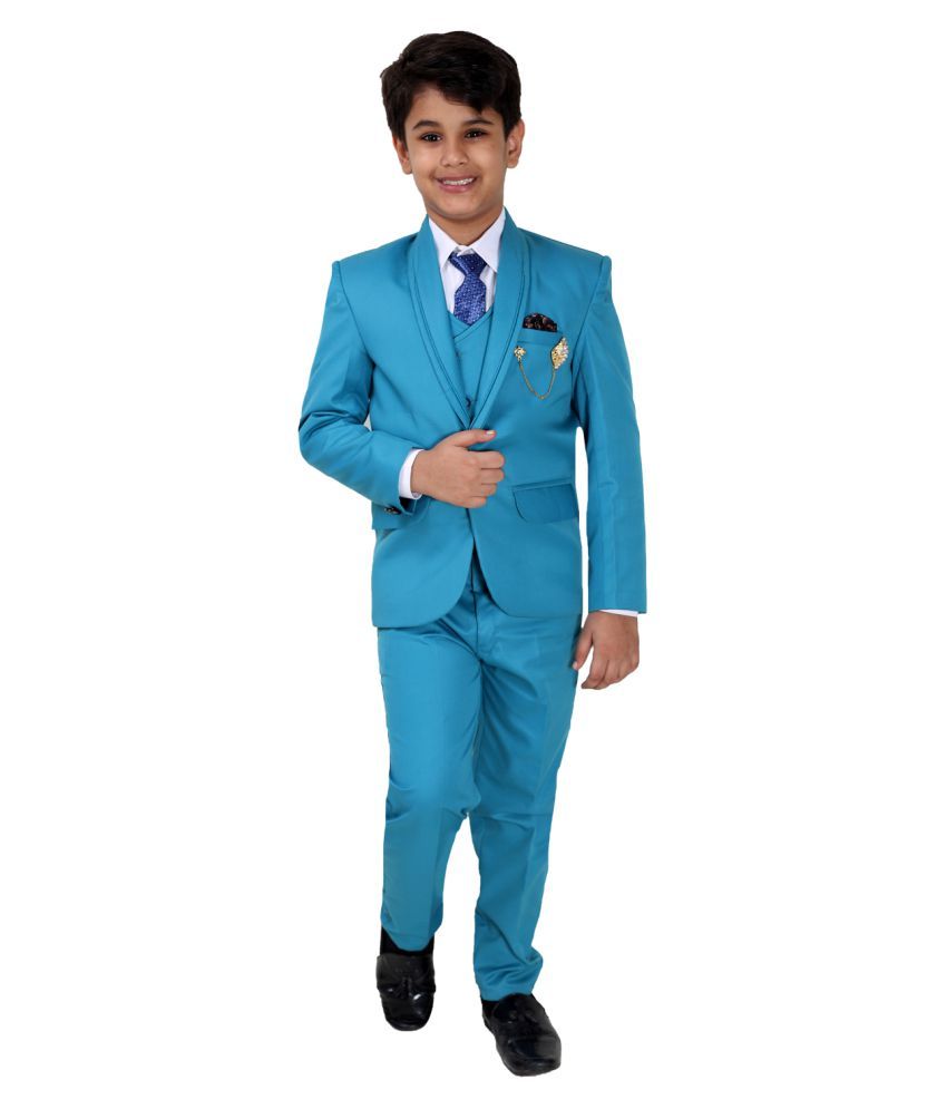     			Fourfolds Boys Polyester Blazer ( Pack of 1 , Sky Blue )