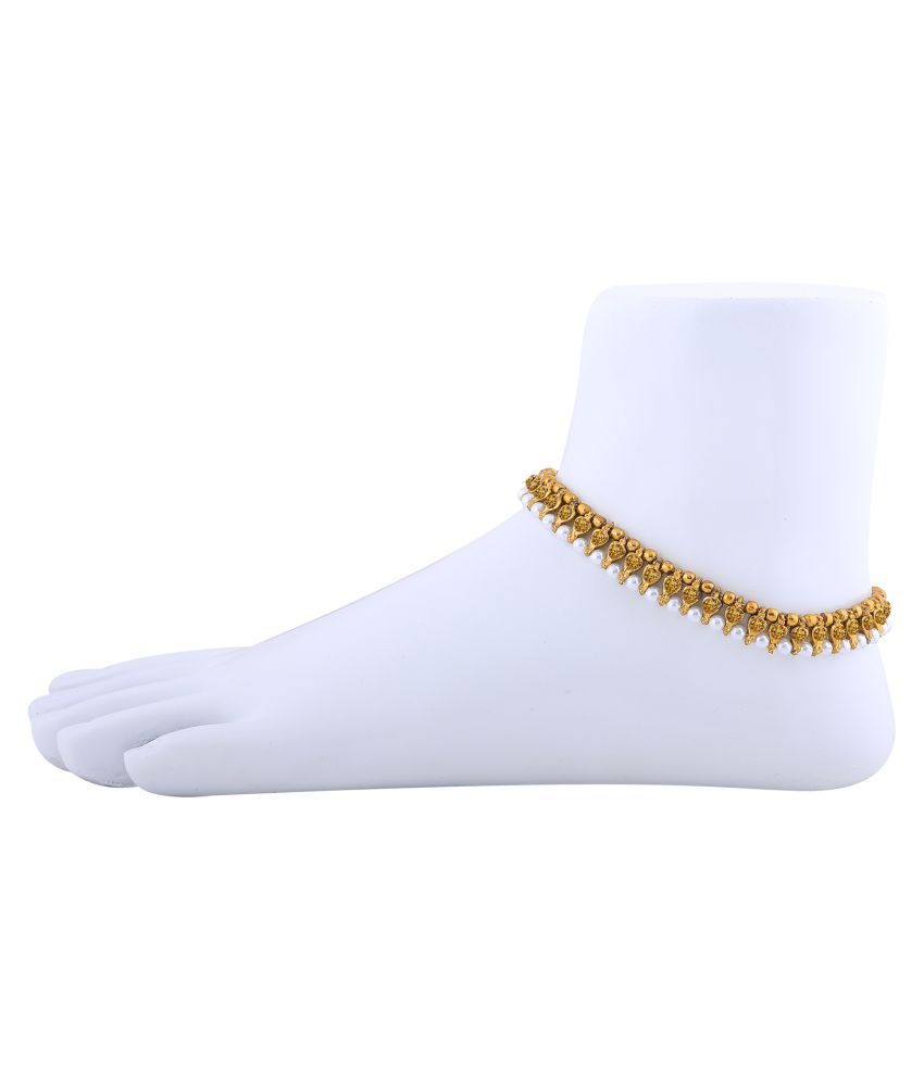     			SILVER SHINE Gold Plated stylish Anklet For Women And Girl.