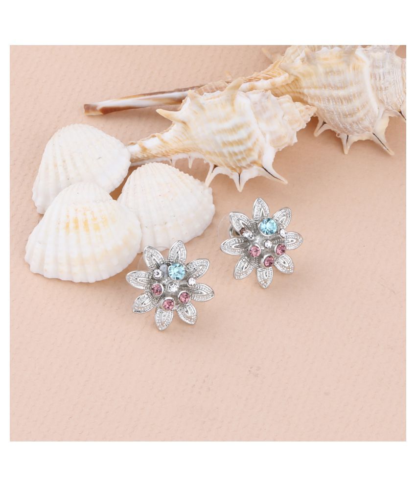     			SILVER SHINE  Party Wear Delicate Stud Earring For Women Girl