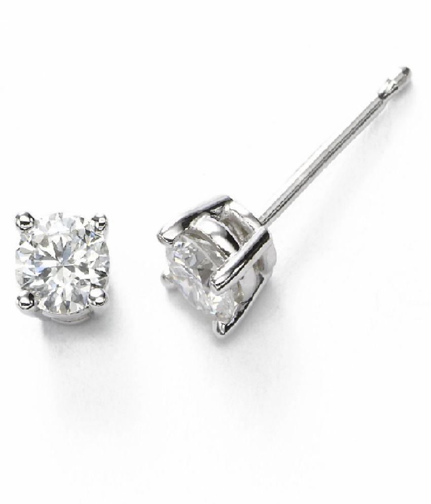 Silver American Diamond Stud Earrings For Womens Girls By Ratan   Silver American Diamond Stud Earrings SDL632898491 1 B957b 