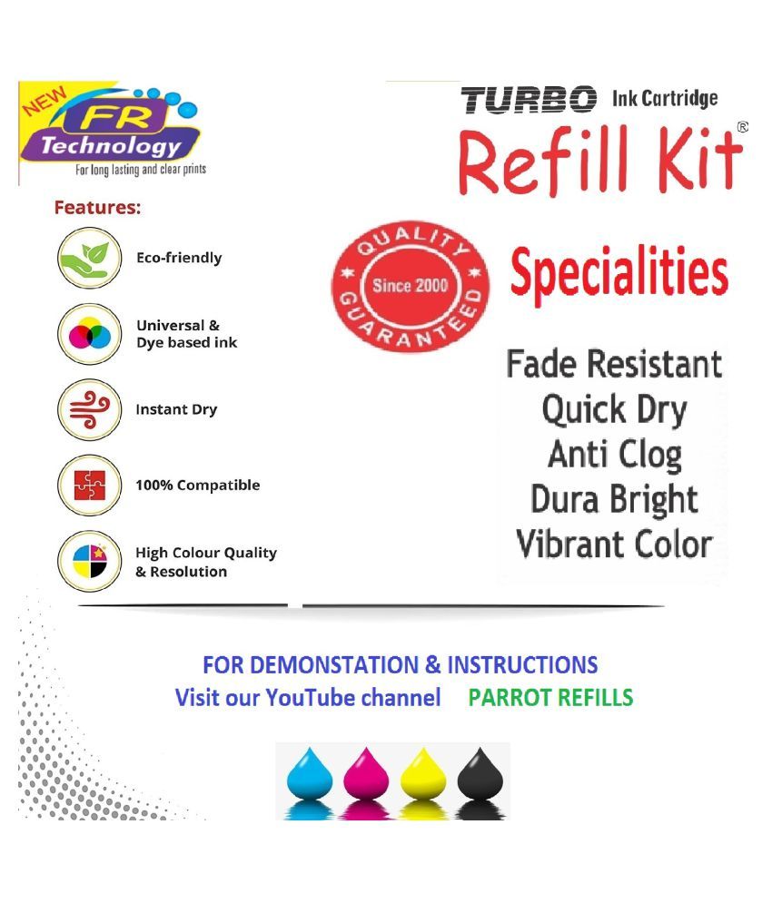 TURBO Refill Kit Multicolor Pack of 3 Refill Kit for hp 802 color Buy