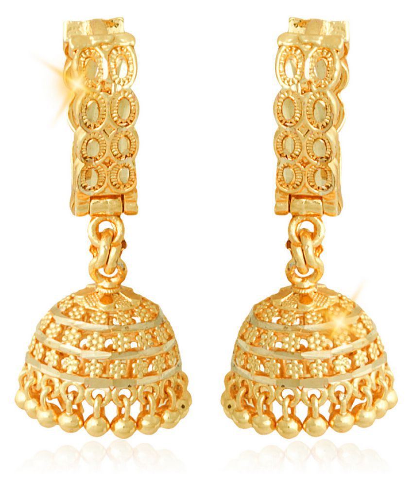     			Vighnaharta Traditional wear Gold Plated alloy Jhumka Bali Earring for Women and Girls ( Pack of- 1 Pair jhumka Bali Earring)