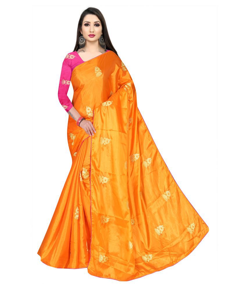 maruti taxfab Yellow Banarasi Silk Saree - Buy maruti taxfab Yellow ...