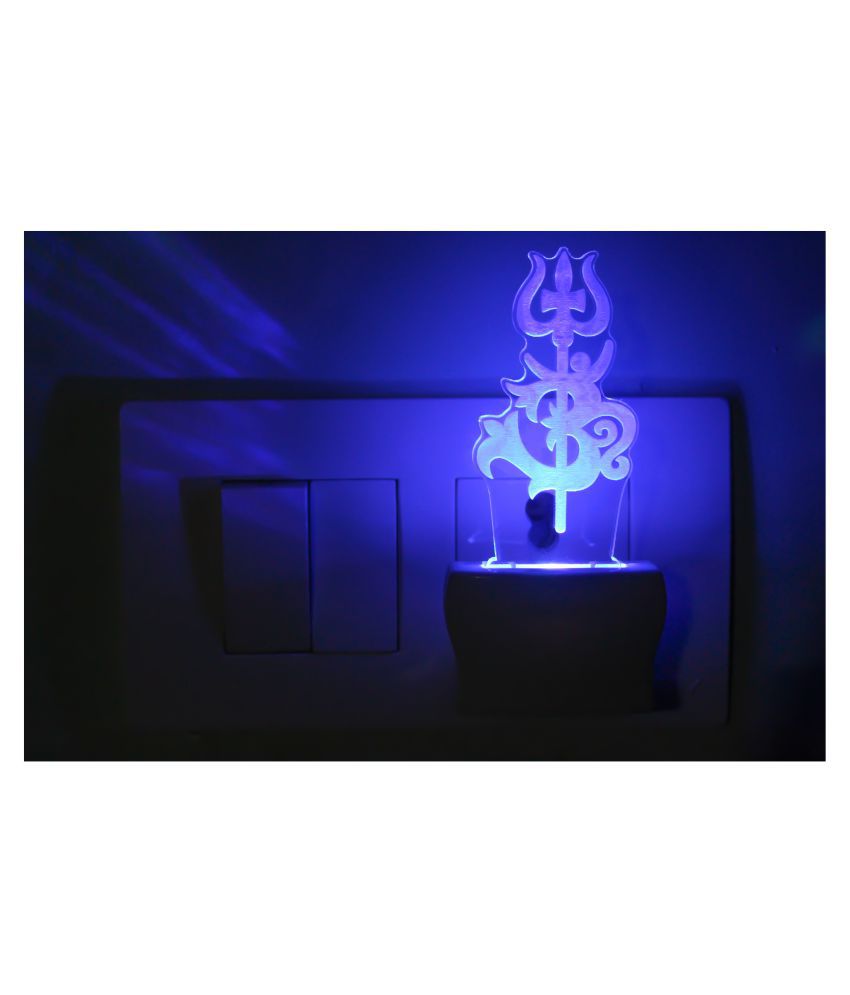     			AFAST Hindu God OM With Holy Trident 3D Illusion LED Night Lamp Multi - Pack of 1