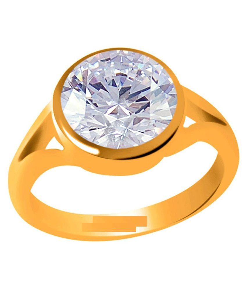 ZIRCON gold plated Ring 9.25 carat natural Gemstone Stone By RATAN
