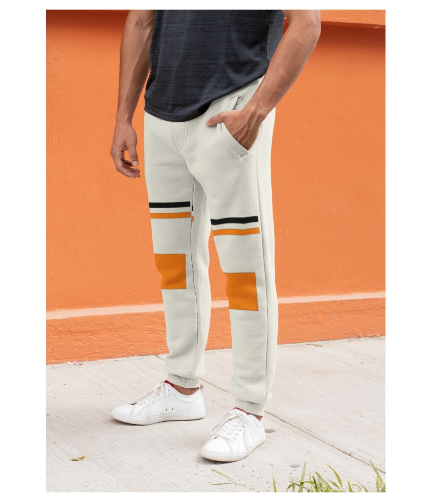 Printrode OffWhite Cotton Lycra Trackpants Single Buy Printrode OffWhite Cotton Lycra