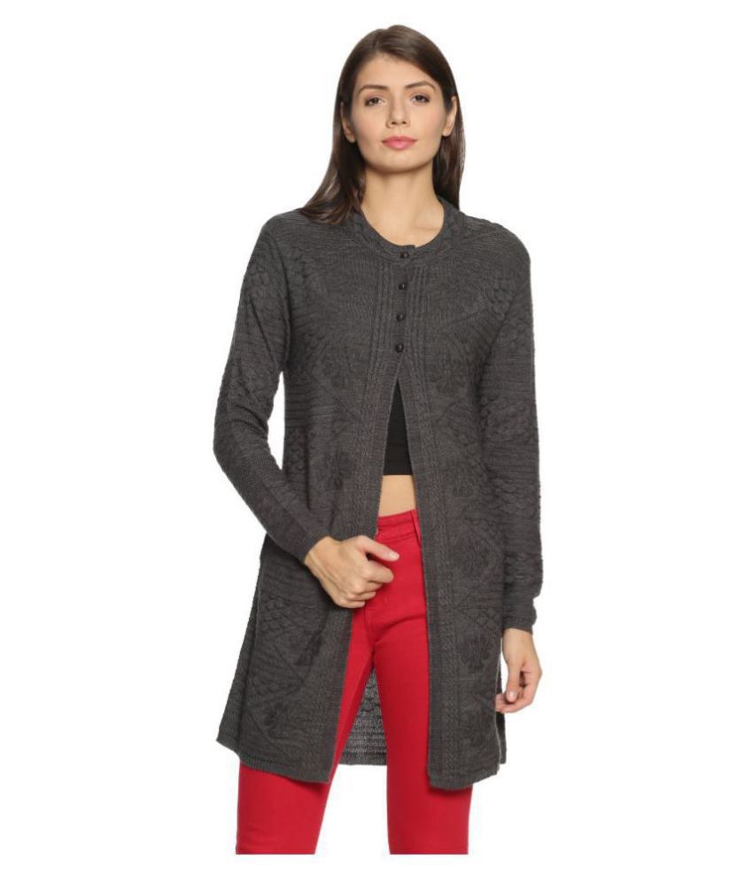     			Clapton Acrylic Grey Buttoned Cardigans