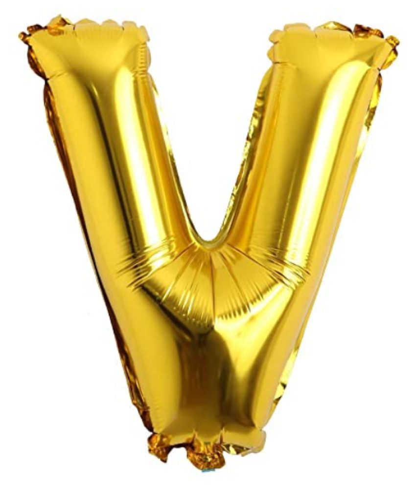     			Blooms Unique Alphabet Foil Balloon -V (Golden)
