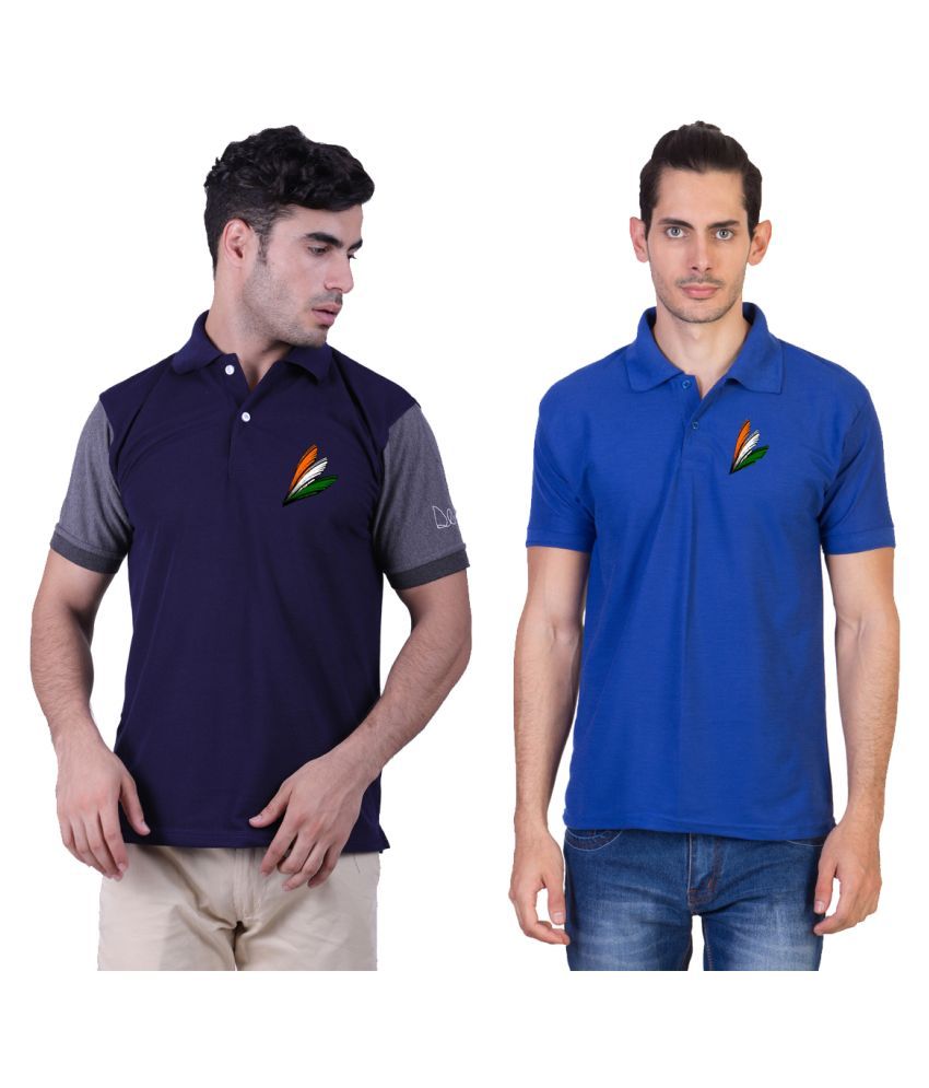     			HVN Cotton Nylon Multicolor Printed Polo T Shirt