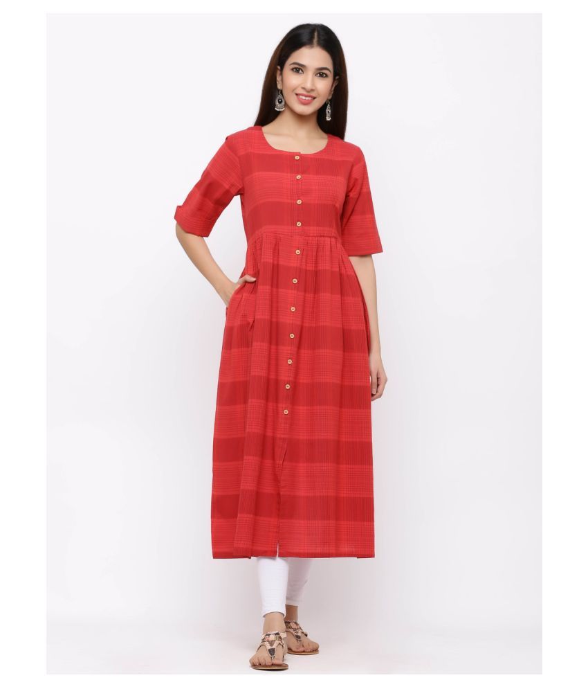 red frock kurti