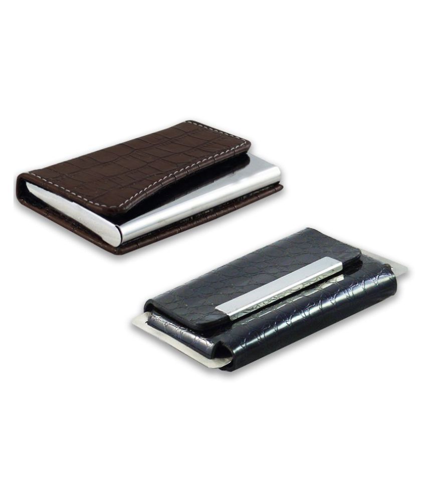     			auteur A16-41  Multicolor Artificial Leather Professional Looking Visiting Card Holders for Men and Women Set of 2 (upto 10 Cards Capacity)
