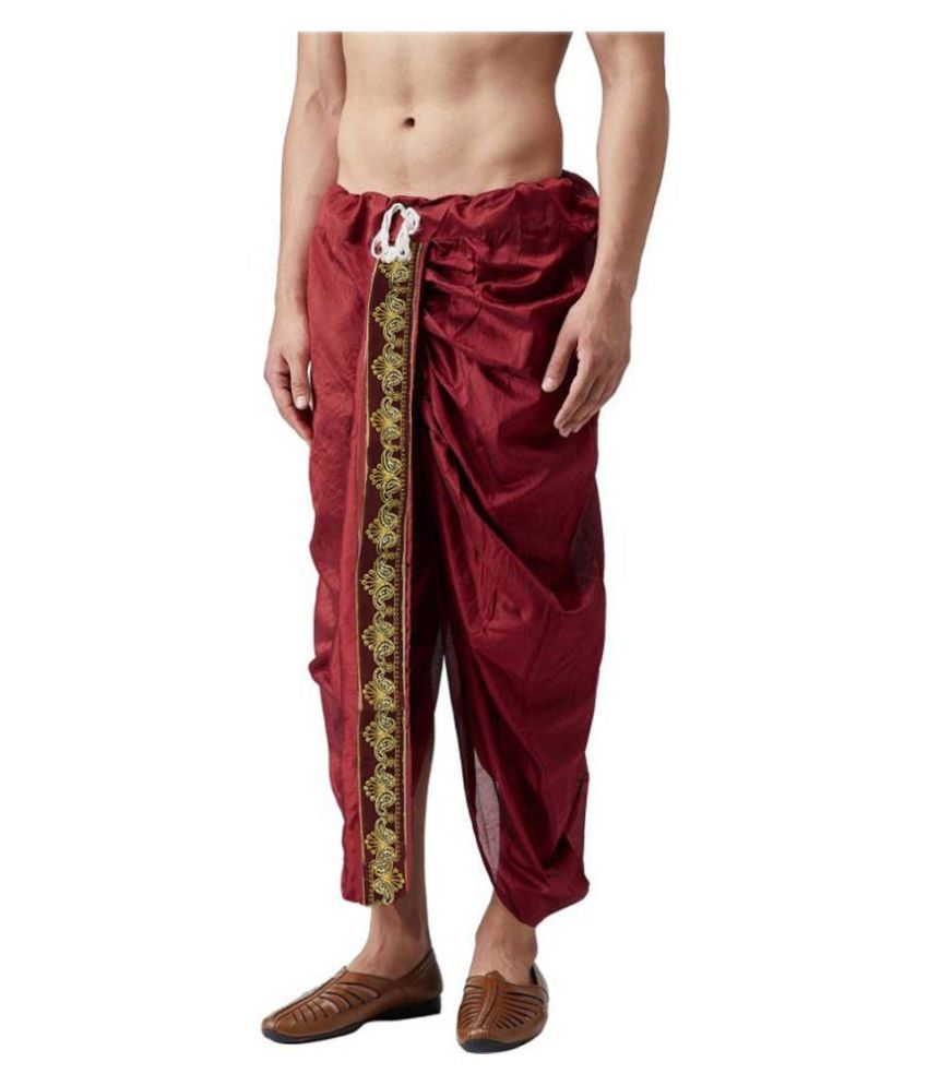 maroon shirt with dhoti