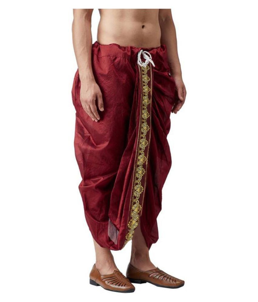 maroon shirt with dhoti