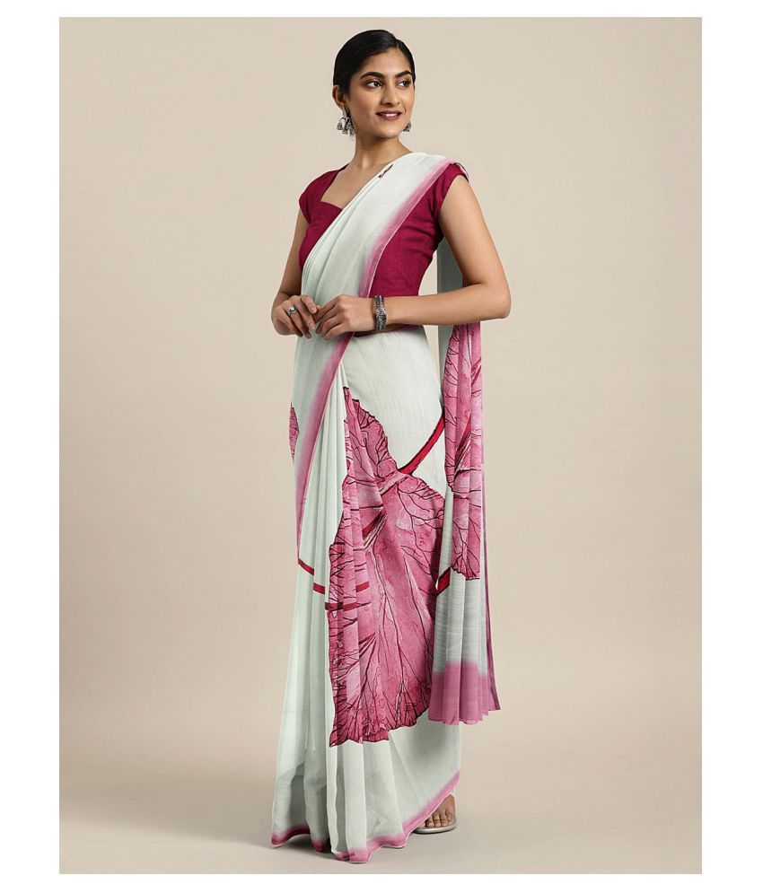     			Aarrah Pink Organza Saree