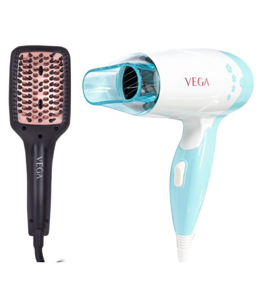 VEGA X-Look Hair Straightening Brush (VHSB-02), Black & Insta Glam 1000 Hair  Dryer (VHDH-20), White Combo Price in India - Buy VEGA X-Look Hair  Straightening Brush (VHSB-02), Black & Insta Glam 1000