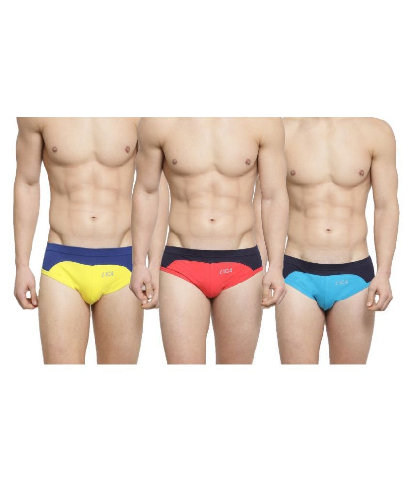     			IC4 - Multicolor Cotton Blend Men's Briefs ( Pack of 3 )