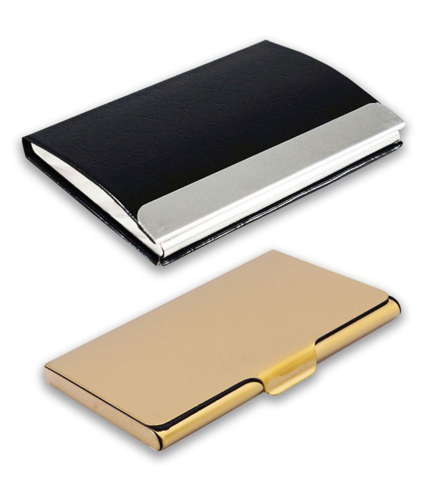     			Multicolor Artificial Leather Professional Looking Debit/Credit/Business/Visiting Card Holders for Men and Women Set of 2 (upto 10 Cards Capacity)
