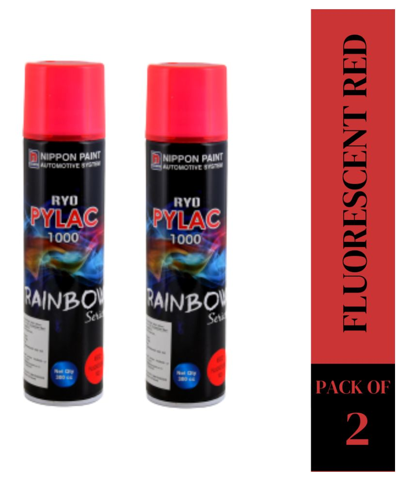 Nippon Paint RS Spray Paint, Fluorescent Red, Ryo Pylac 1000 (pack of 2
