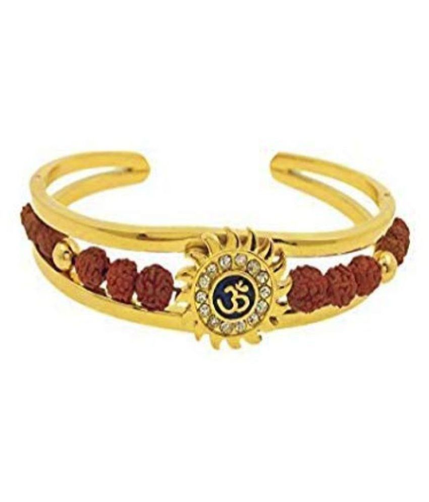     			Loard Shiva Faith & Trust Brass Gold Plated Brass Om Mens Kada