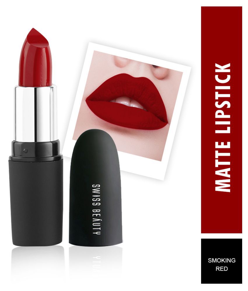     			Swiss Beauty Matte Lipstick (Smoking Red), 3.8gm